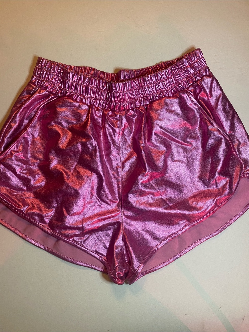 Pink Metallic Shorts for Women Shiny Hot Short Sparkly